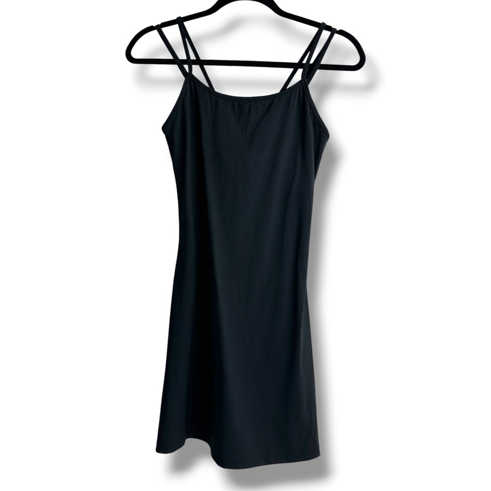 STACK* Athletic Dress Women Small Black Double Strap Built-in Bra Activewear